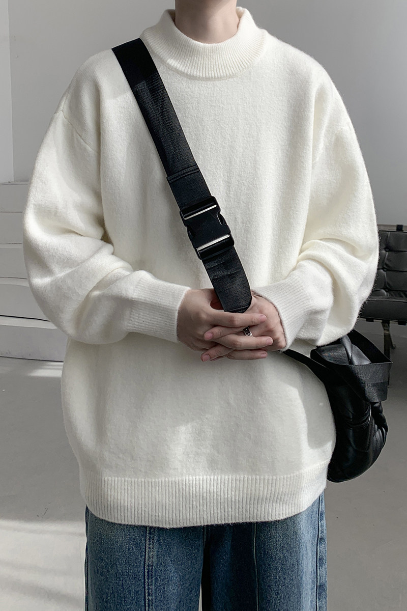 已注册/冬季日系宽松针织衫男潮中领毛衣青年休闲外套MY9501/P45,男装针织衫/毛衣,电商B316