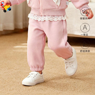 女童加绒裤子秋冬宝宝加厚加绒绒保暖一体绒冬季外穿小儿童休闲裤