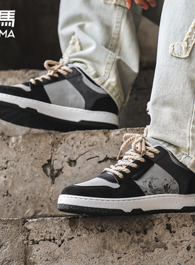 森马鞋子男2025新款爆款夏季男鞋潮流百搭黑色板鞋复古男士休闲鞋