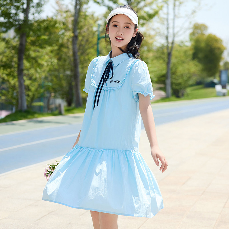 少女A型连衣裙夏季大童女学生