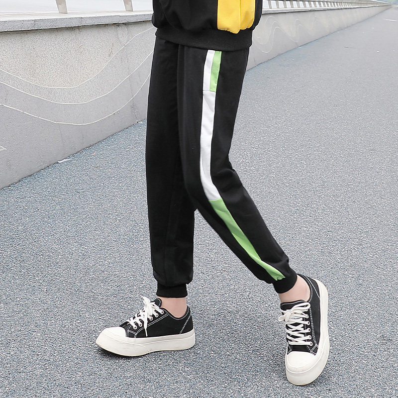 初中生秋装运动裤时尚新品宽松大码韩版少女百搭束脚休闲长裤潮