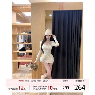 项天鹅er 纯欲风长袖上衣女2025冬季新款内搭打底衫短款收腰T恤