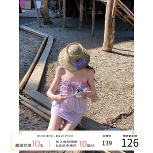 项天鹅er 法式抹胸连衣裙女2026早春新款荷叶边包臀裙度假裙子