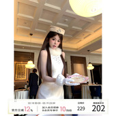 新款 连衣裙女2025冬季 毛领拼接a字裙气质生日裙子 法式 项天鹅er