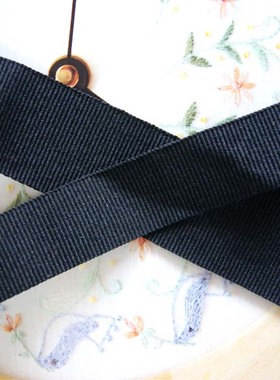 26mm19mm黑色横纹带厚织带子布带diy材料PP带涤沦带装饰带