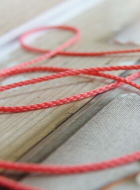 涤沦粗线编织包边绳橙色装饰线1mm绣花线粉红色线绳子细绳子60米