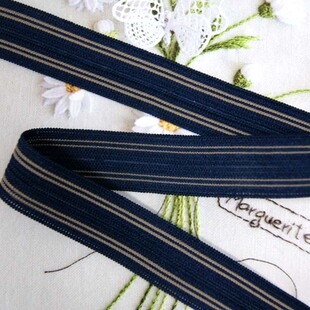 2cm宽弹力带松紧带对折羽绒服包边带间色丈根深蓝色织带