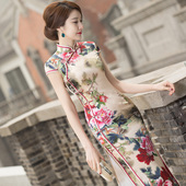 张曼玉同款 旗袍花样年华明星真丝绸日常双层长款 连衣裙民国风春夏