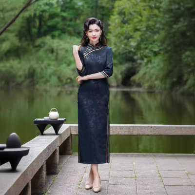 张曼玉同款花样年华年轻款新中式复古风古法梅竹旗袍文艺修身少女