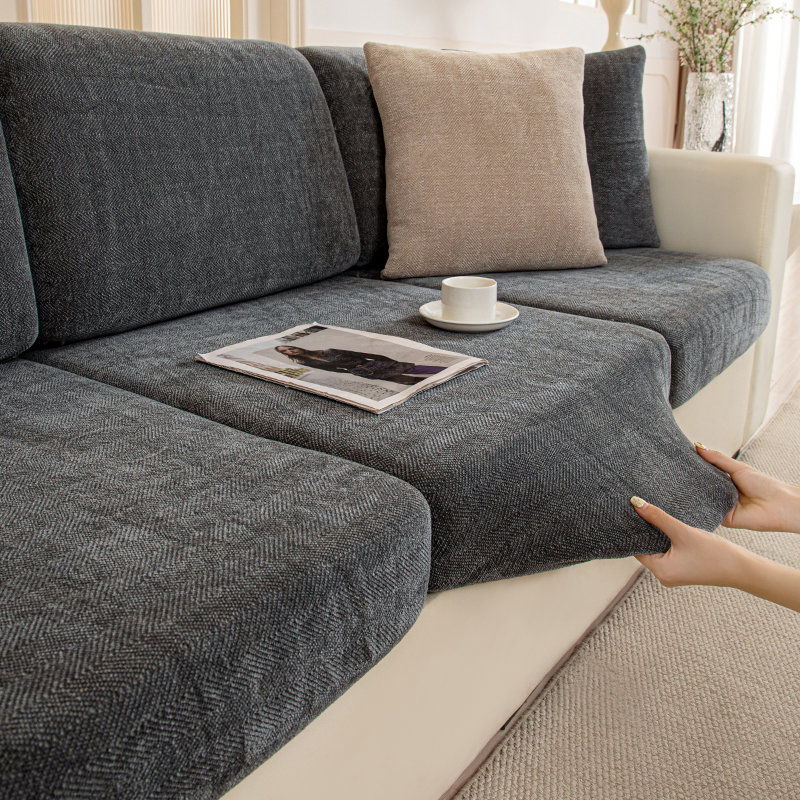 雪尼尔人字纹贵妃沙发笠