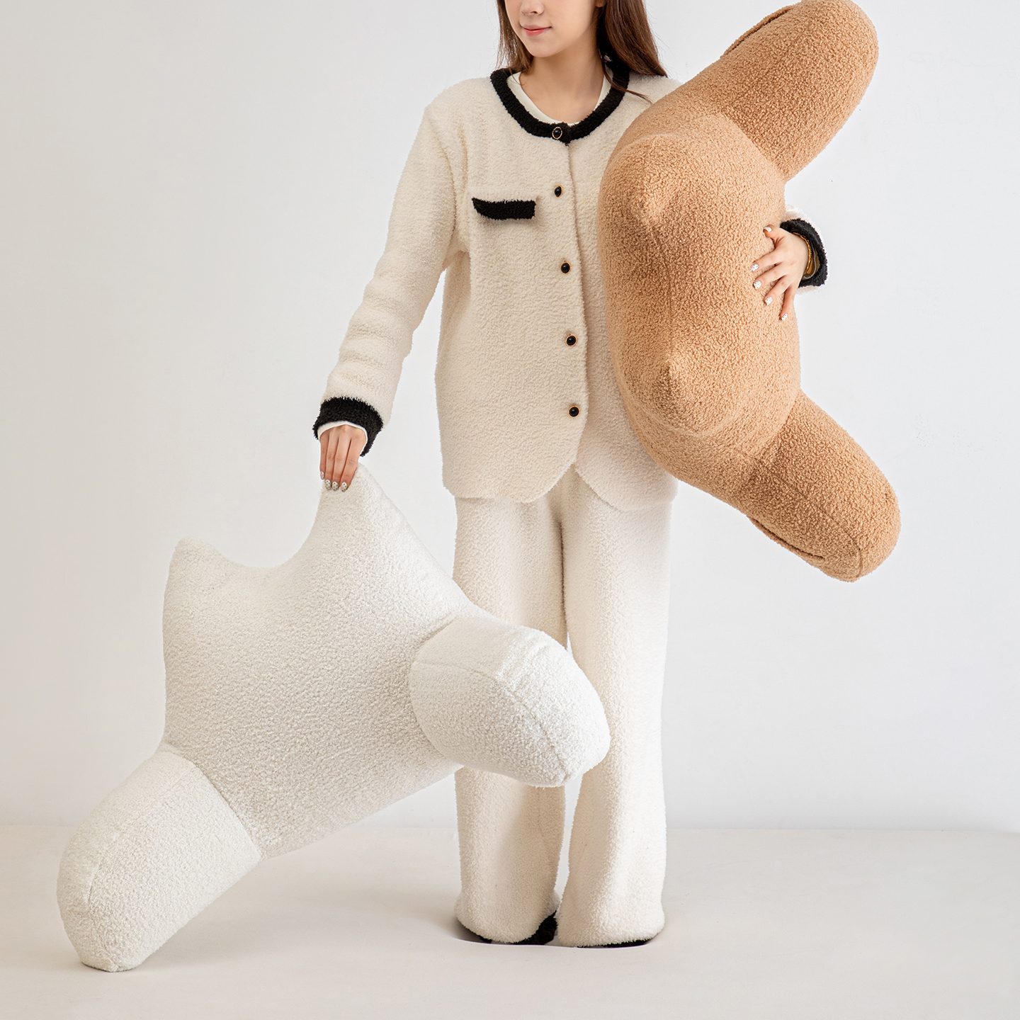 猫耳朵护腰软包靠垫靠枕