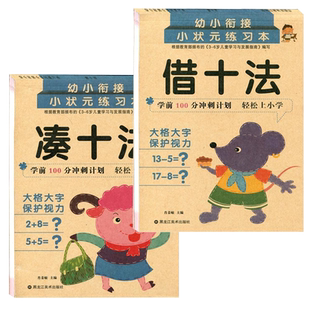 借十法和凑十法 幼小衔接练习本 带田字格 10/20以内加减法天天练 幼升小一年级破十法幼儿园大班训练题练习册学前班数学题凑十法