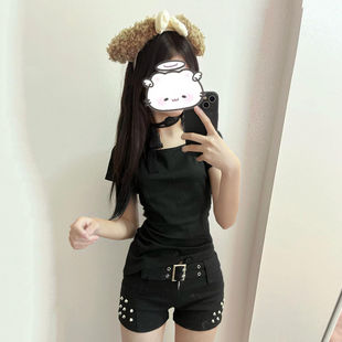 美式辣妹低腰牛仔超短裤女夏季新款弹力修身显瘦设计感包臀热裤子