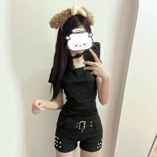 美式辣妹低腰牛仔超短裤女夏季新款弹力修身显瘦设计感包臀热裤子