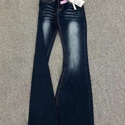 复古高个子低腰不贴腿水洗微喇牛仔裤女垂感显瘦百搭马蹄裤长裤潮