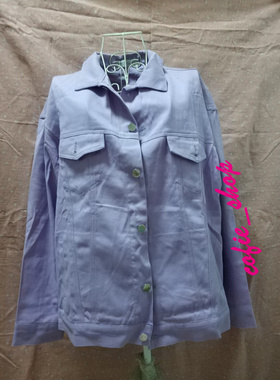 新款香芋紫色牛仔宽松外套