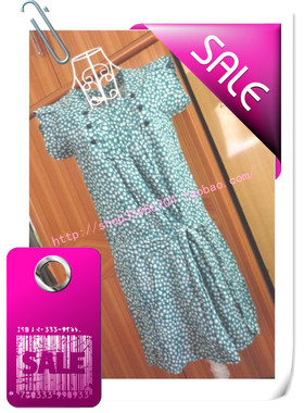 cofie_shop绿色田园碎花连衣裙全身裙01#