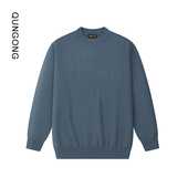 毛衣 纯色内搭保暖长袖 群工2025秋冬圆领套头纯羊绒衫 男士