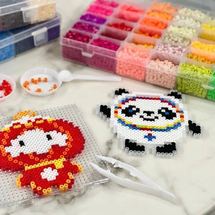 5MM拼豆手工diy套装3d立体拼豆豆女男孩儿童益智3-6岁拼板图玩具