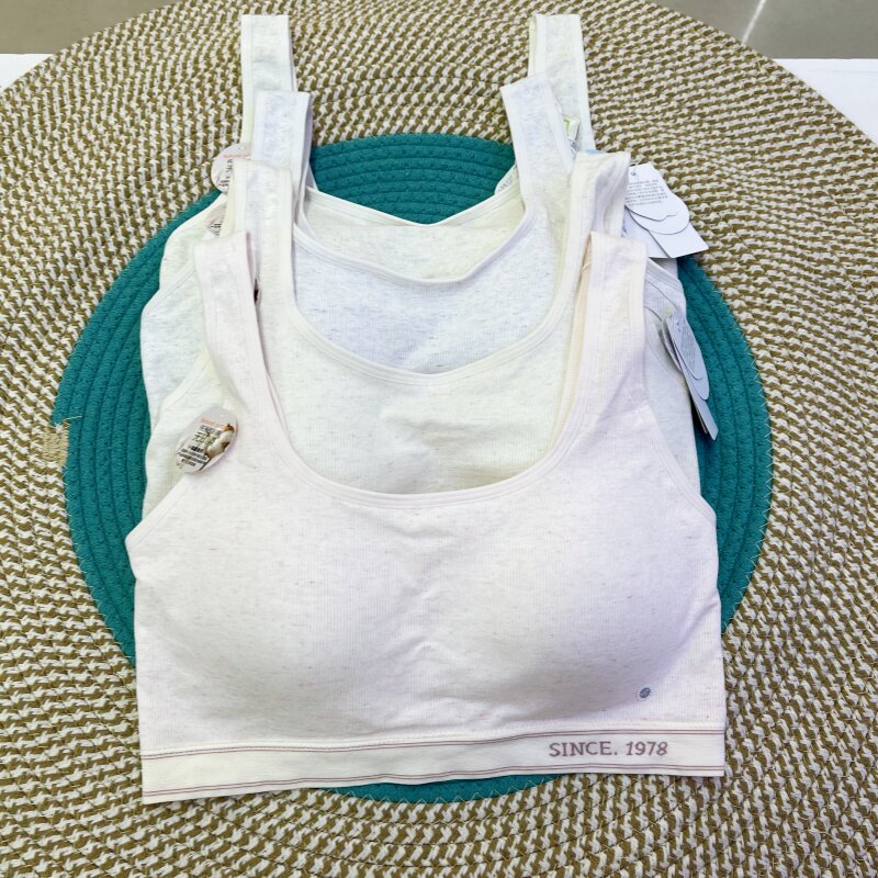 氧炫春季新款女士彩棉背心文胸初高中学生少女运动内衣防震背心