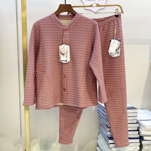 融绒暖意858中老年妈妈保暖衣套装秋冬大码加厚开衫居家外穿打底