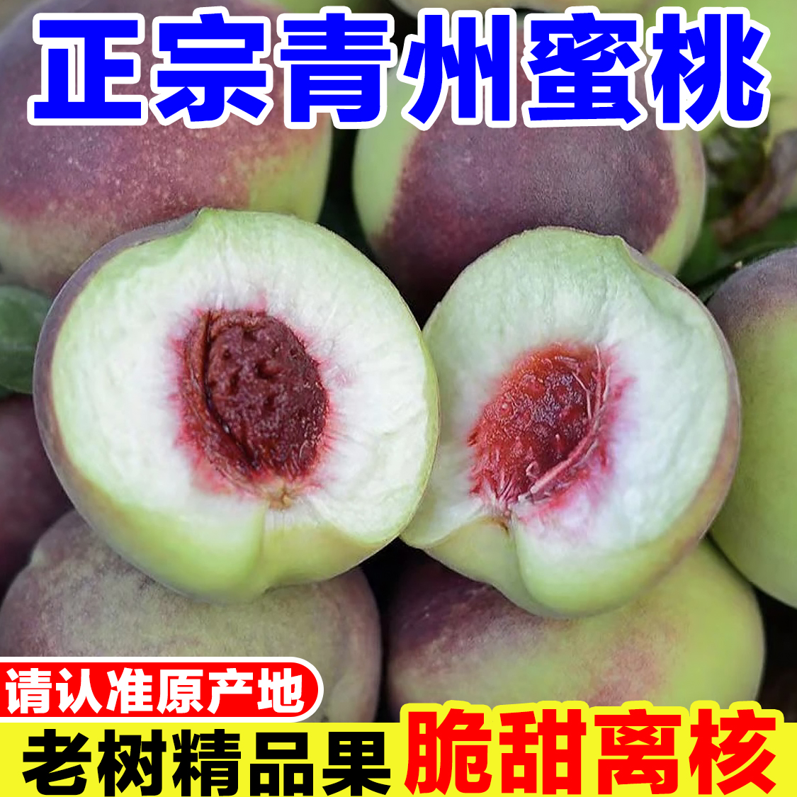 山东青州蜜桃青皮桃子当季现摘脆桃新鲜冬桃甜桃蜜桃毛桃孕妇水果