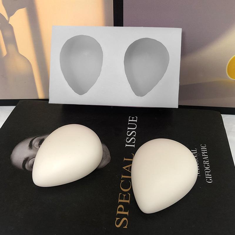 雨滴水滴形手工皂香皂硅胶模具diy椭圆鹅卵石香薰蜡烛石膏摆件模