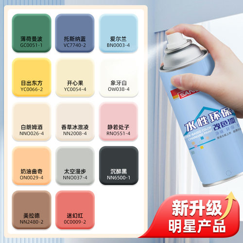 三和水性改色漆木器漆家用自刷木头白漆家具翻新木门柜子改色喷漆