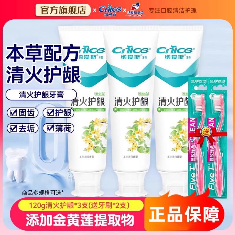 纳爱斯清火护龈牙膏120g