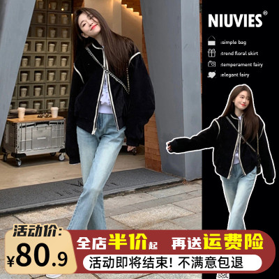 taobao agent Tide, autumn black baseball uniform, short jacket, 2023 collection