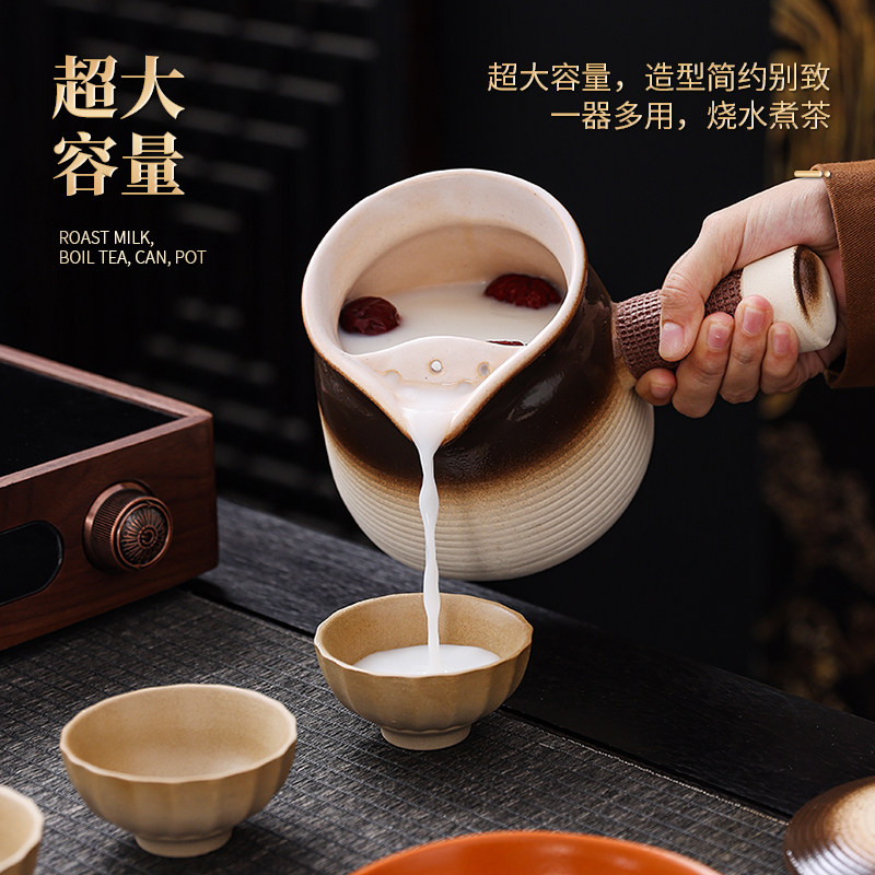 罐罐烤奶罐陶罐可明火干烧茶壶围炉煮茶专用煮茶器明火干烧奶茶壶