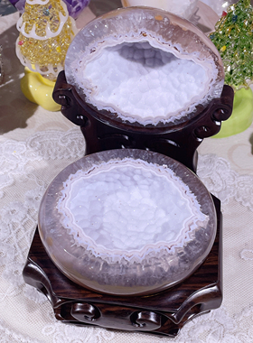 EX级！口大皮薄！雪白色啵啵梦幻色拉丝精抛聚宝盆 8.8cm