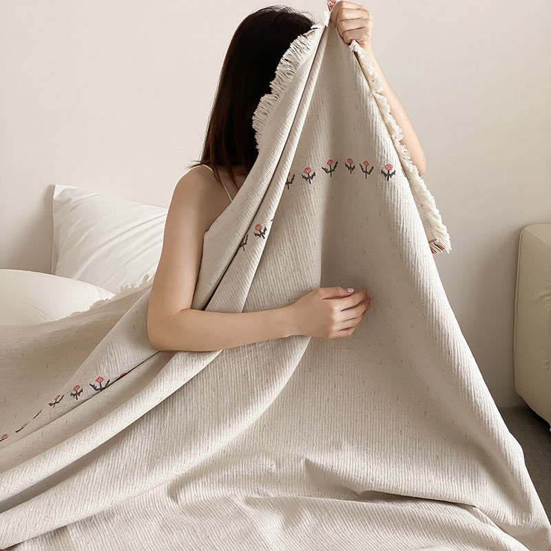 纱布亚麻床盖休闲盖毯