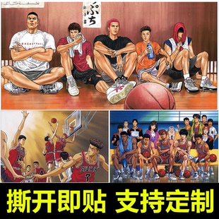 灌篮高手墙贴画 动漫海报纸超大 流川枫樱木花道赤木晴子宿舍壁纸