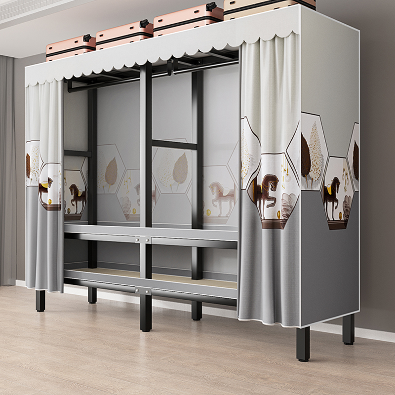 免安装简约现代加粗加厚方管衣柜