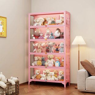 玻璃门铁皮展示柜家用客厅防尘儿童书架玩偶陈列柜痛柜储物置物柜
