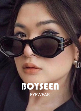 2025新款跨境欧美不规则小框太阳镜米钉网红同款时尚蝶形