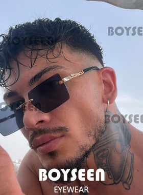 欧美风金属奢华墨镜无框切边