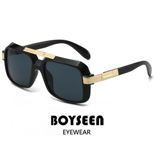 金属机能风大框墨镜男可配度数欧美前卫工装休闲太阳镜户外驾驶