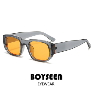 韩国潮牌橘色墨镜男可配度数潮酷街头嘻哈风太阳镜高级穿搭