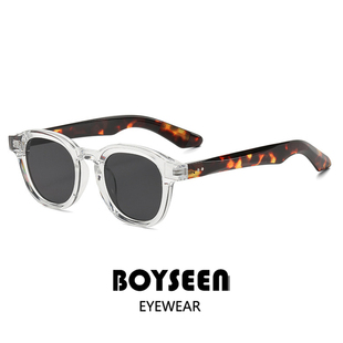 日系街头复古粗框墨镜男可配度数穿搭旅游防晒太阳镜撞色玳瑁墨镜