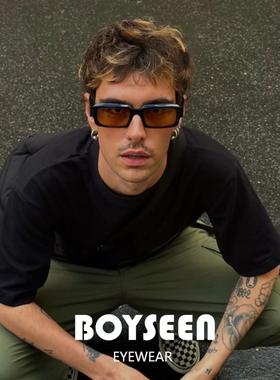 方形粗框男士夏日橙色防晒墨镜可配度数复古港风休闲太阳镜UV400