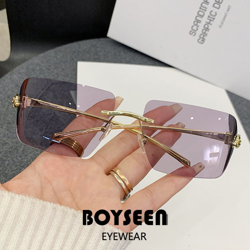 Y2K辣妹无框曲面墨镜女ootd