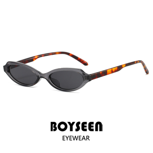 2026不规则超窄框墨镜男可配度数街头拽酷高级灰框太阳镜嘻哈复古