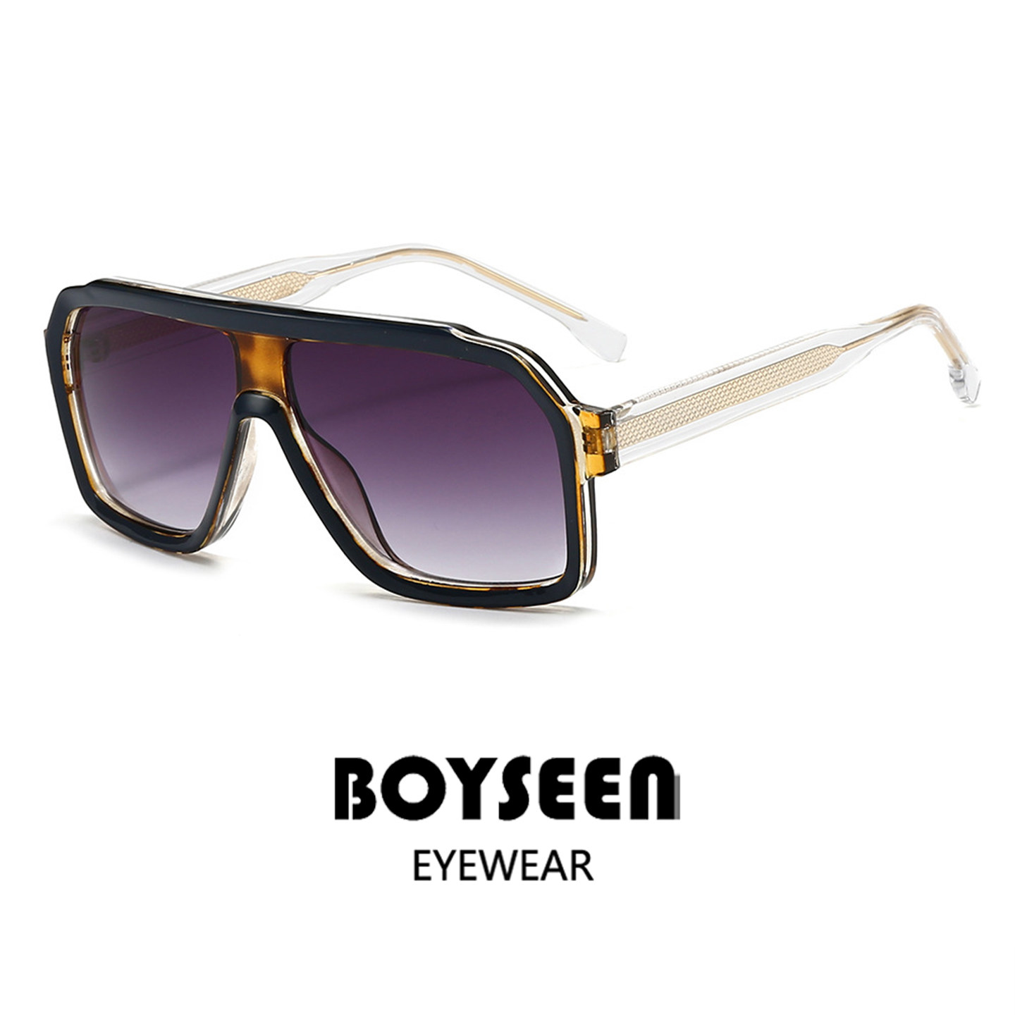 欧美跨境超酷大框豹纹太阳镜男款飞行员式防紫外线墨镜街拍开车