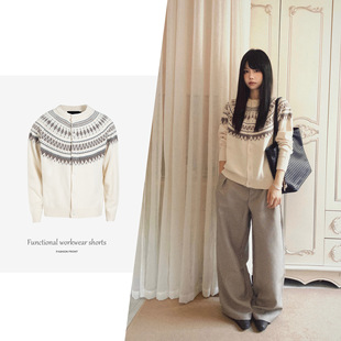 【长期主义】绒费尔岛毛衣开衫针织衫秋冬保暖老钱风复古通勤百搭