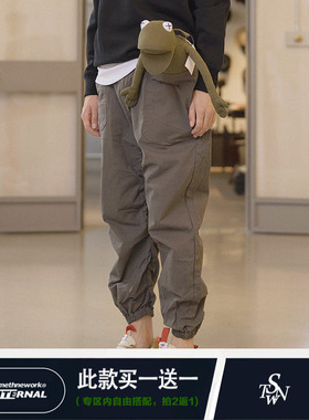 STN 原创设计 高街束脚工装裤子男潮牌九分休闲长裤秋季直筒宽松