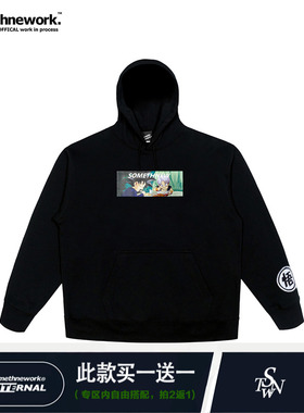 STNW 潮牌冬季动漫龙珠印花宽松情侣装连帽卫衣男女帽衫