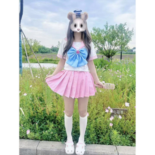 水手服美少女战士新款 上衣百搭 套装 原创jk制服JK短裙甜美穿搭短袖