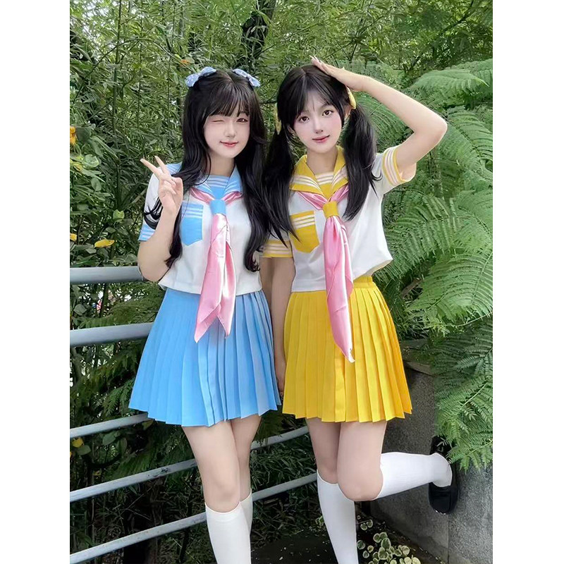 日系甜美清新JK制服学院青春校服三本水手服夏季校服新品校供套装